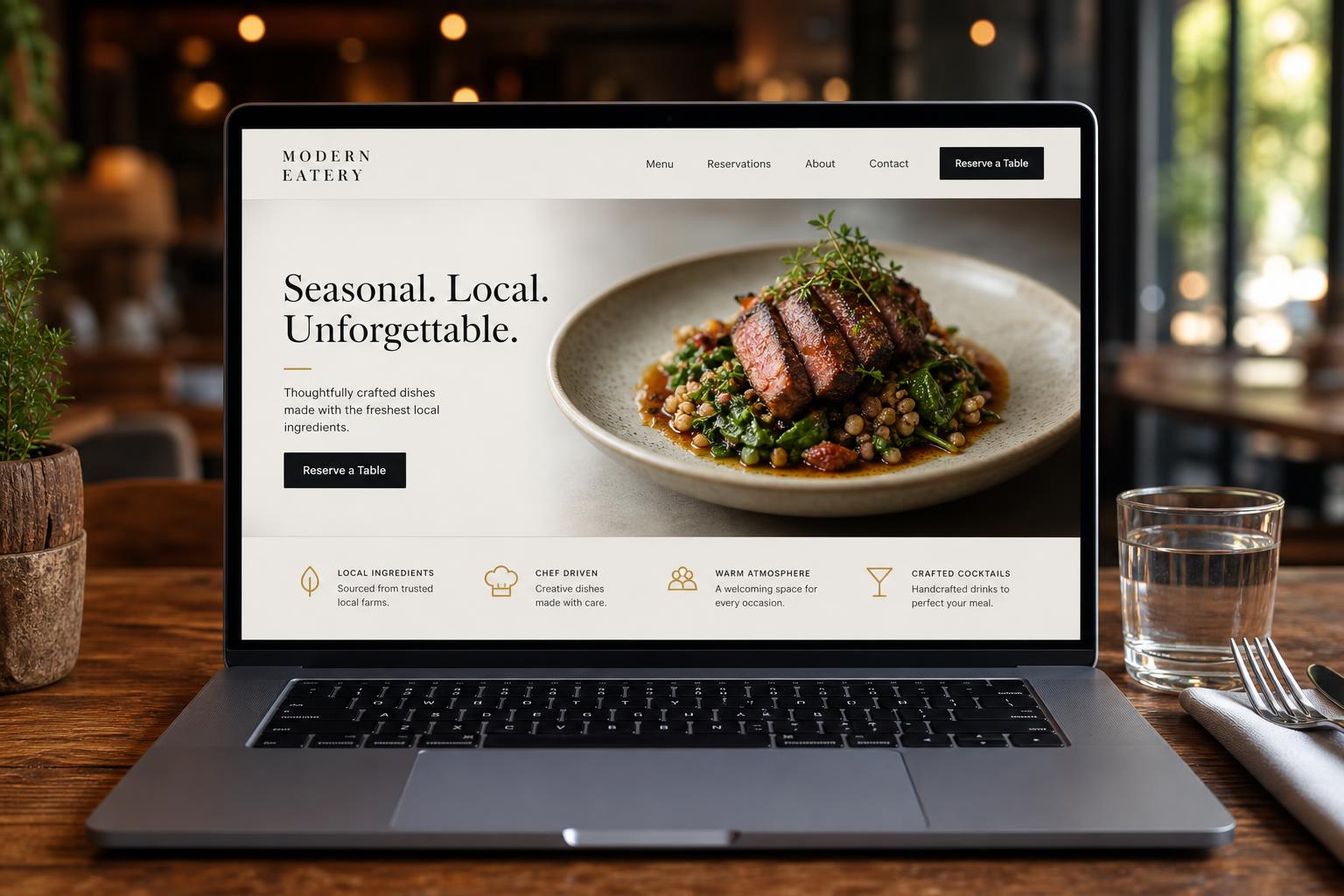 Preview of Modern Eatery website design